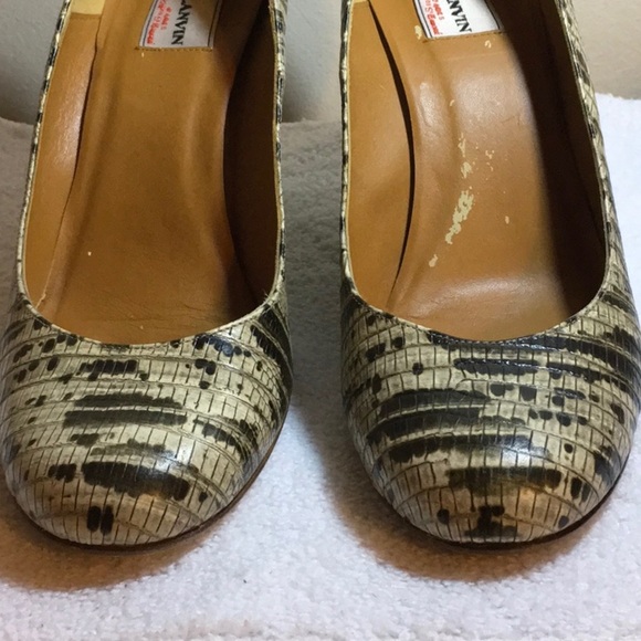 Lanvin Leather Espadrille Wedges in Snakeskin Print (40 / US 10) - Picture 3 of 8
